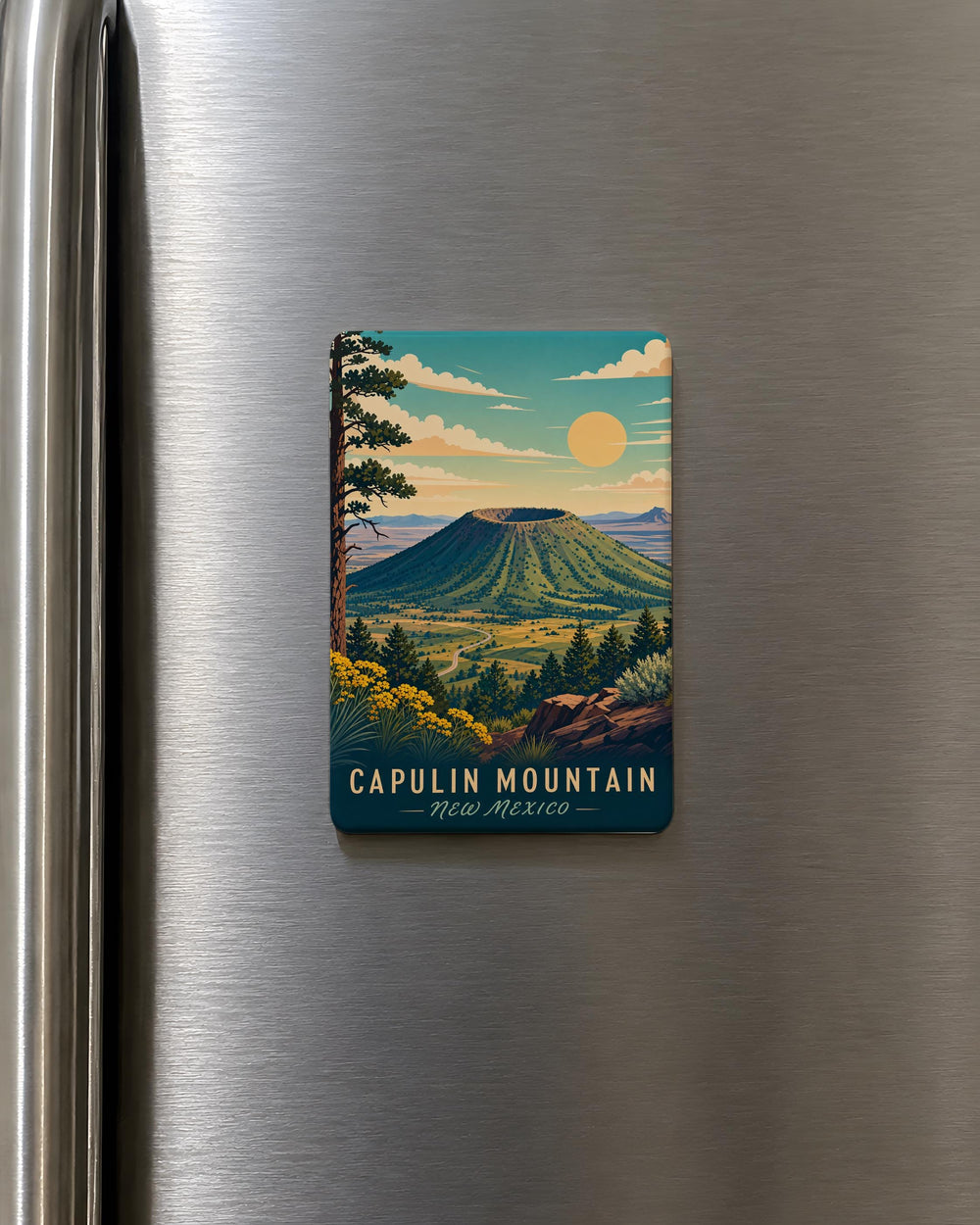 Capulin Mountain Fridge Magnet, Capulin Volcano National Monument Souvenir, New Mexico Travel Keepsake Magnet