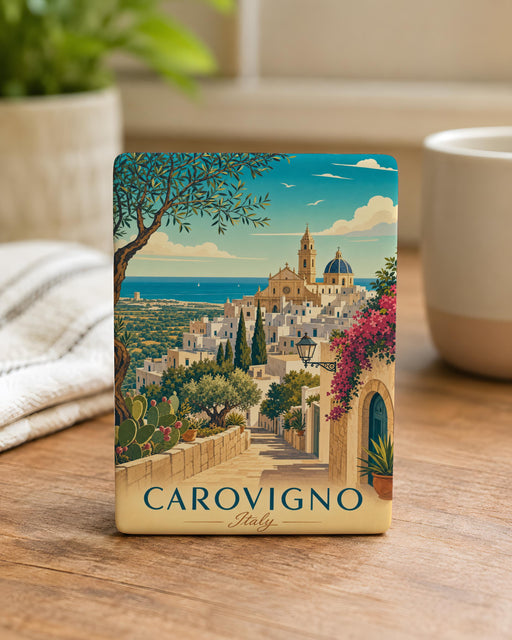 Carovigno Italy Fridge Magnet, Carovigno Souvenir Magnet, Puglia Travel Gift, Italy Vacation Keepsake, Italian Town Magnet