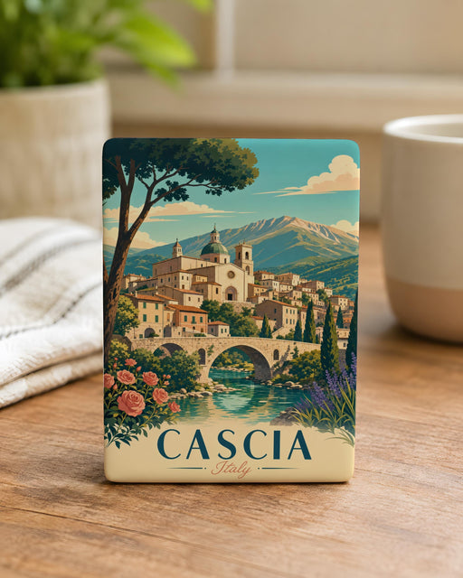 Cascia Italy Fridge Magnet, Cascia Umbria Souvenir Magnet, Italian Travel Gift, Cascia Town Landmark Keepsake Magnet