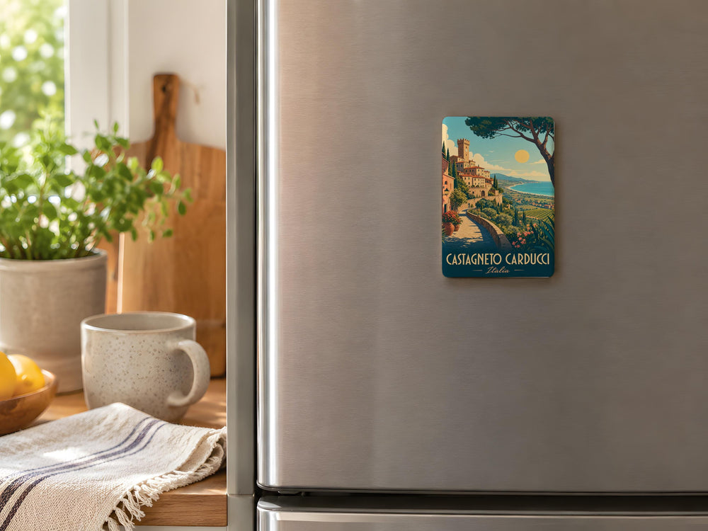 Castagneto Carducci Italy Fridge Magnet, Tuscan Hill Town Souvenir Magnet, Travel Gift, Italian Village Keepsake Magnet
