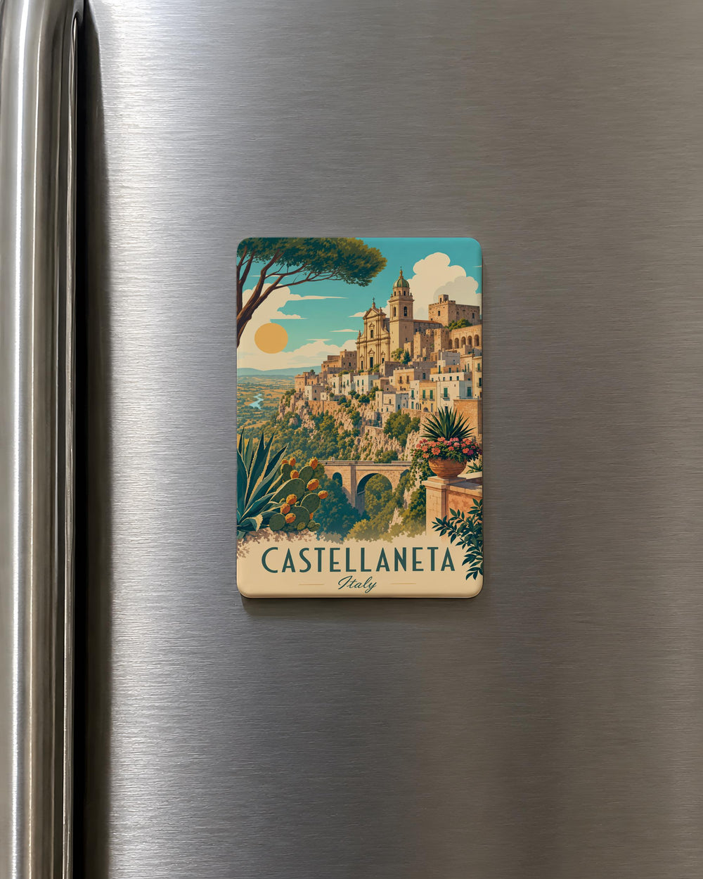 Castellaneta Italy Fridge Magnet, Castellaneta Travel Souvenir, Puglia Italy Landmark Keepsake Magnet