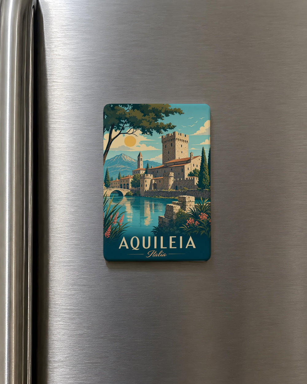 Castello di Aquileia Fridge Magnet, Aquileia Castle Souvenir Magnet, Italy Travel Gift, Historic Landmark Keepsake Magnet
