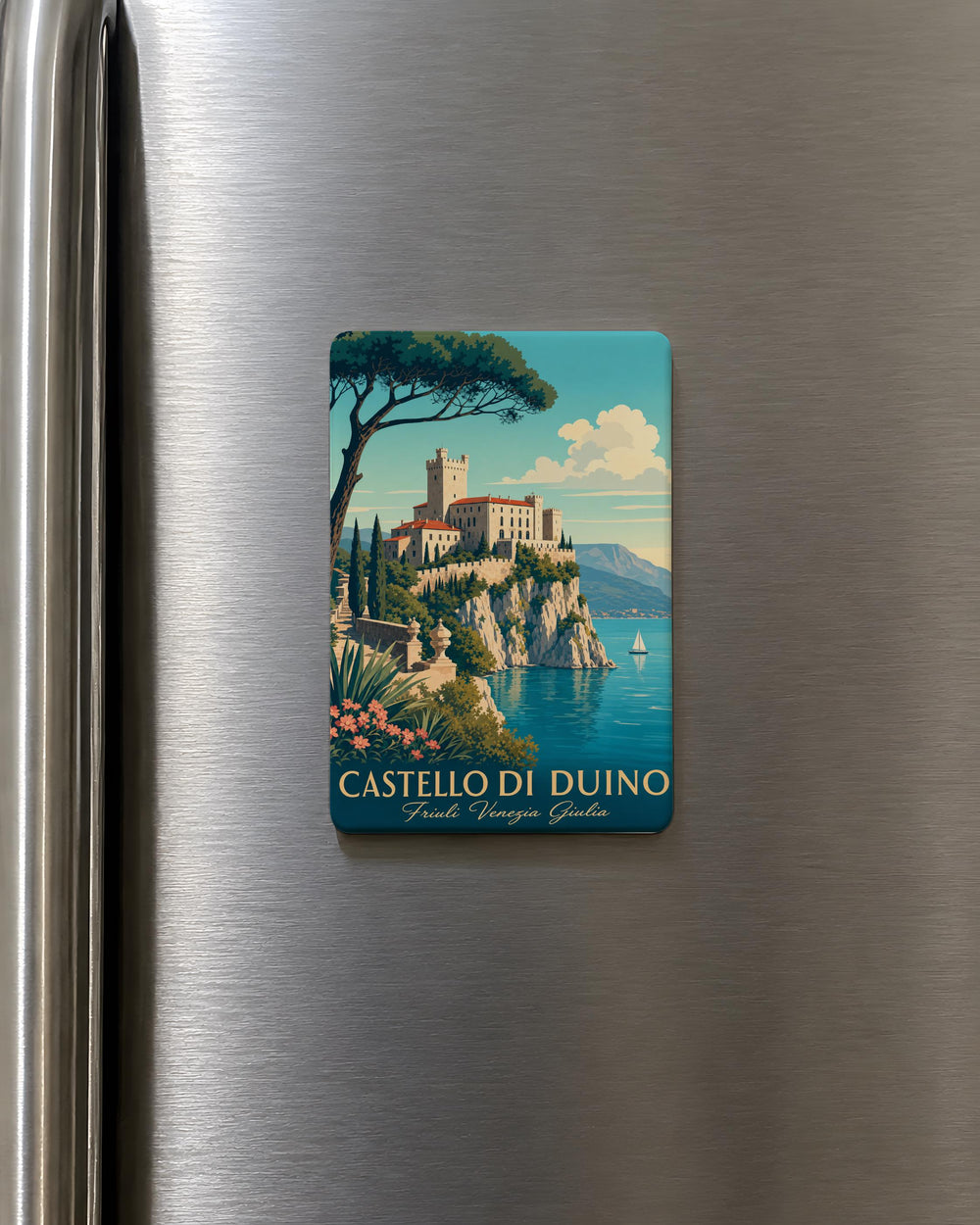 Castello di Duino Fridge Magnet, Duino Castle Italy Souvenir Magnet, Adriatic Coast Landmark Travel Keepsake Gift