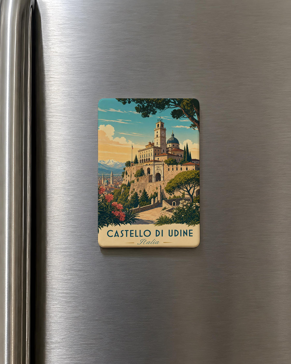 Castello di Udine Fridge Magnet, Udine Castle Landmark Souvenir Magnet, Italy Travel Keepsake Magnet