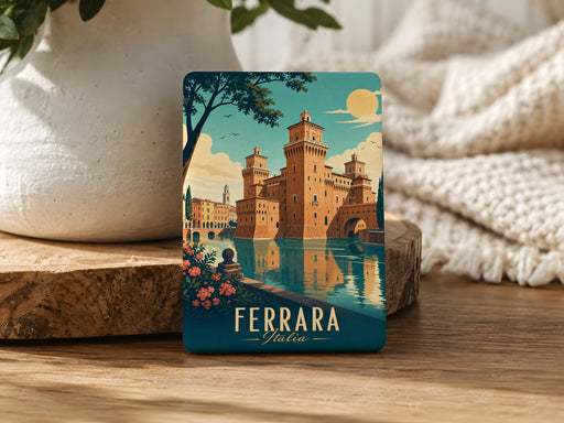 Castello Estense Ferrara Fridge Magnet, Italy Castle Landmark Souvenir Magnet, Ferrara Travel Gift, Emilia-Romagna Keepsake Magnet