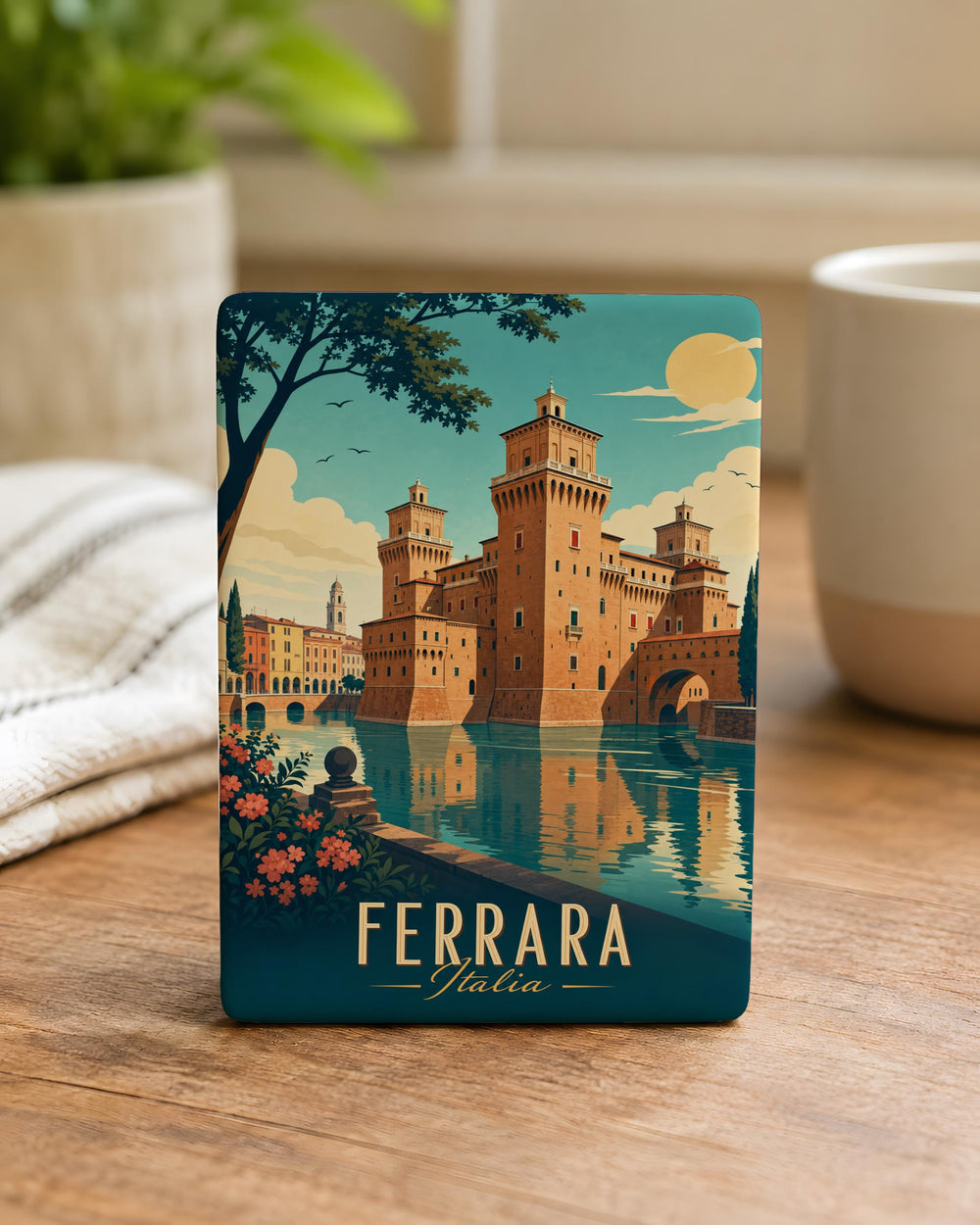 Castello Estense Ferrara Fridge Magnet, Italy Castle Landmark Souvenir Magnet, Ferrara Travel Gift, Emilia-Romagna Keepsake Magnet