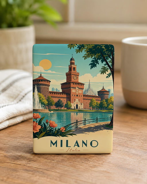 Castello Sforzesco Fridge Magnet, Milan Castle Souvenir Magnet, Italy Travel Gift, Historic Landmark Kitchen Magnet