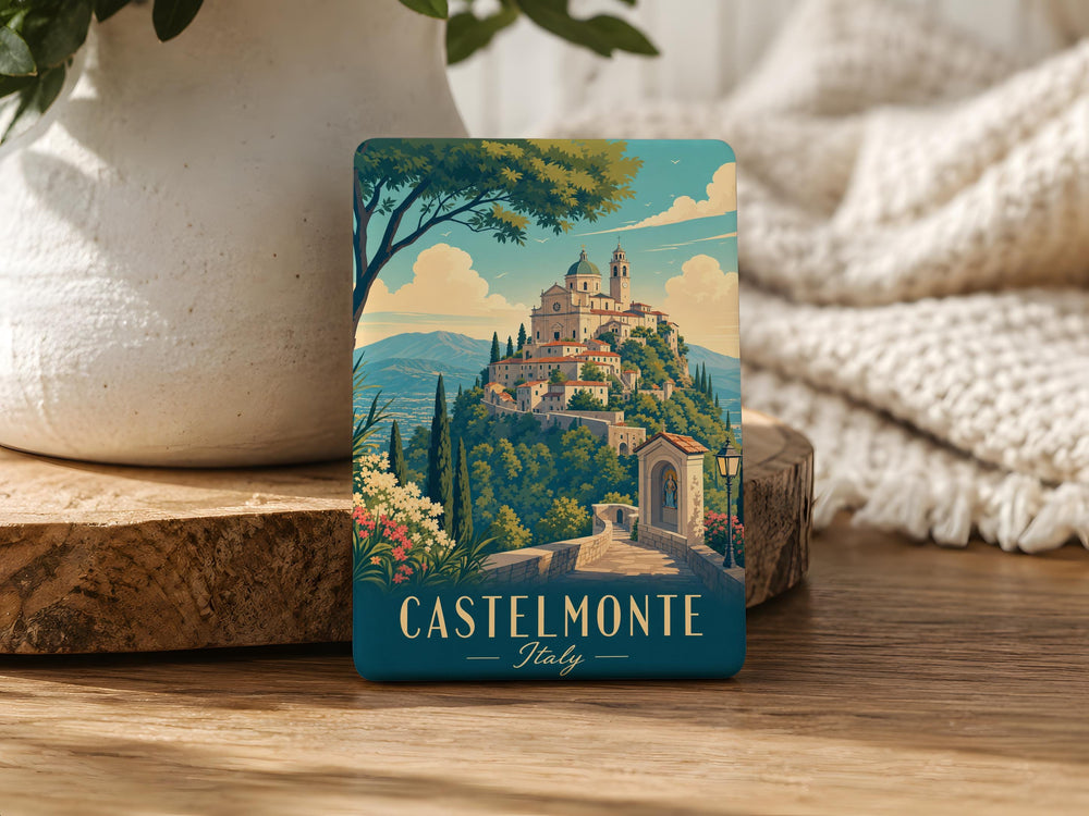 Castelmonte Italy Fridge Magnet, Castelmonte Sanctuary Souvenir Magnet, Italy Travel Keepsake, Friuli Venezia Giulia Magnet