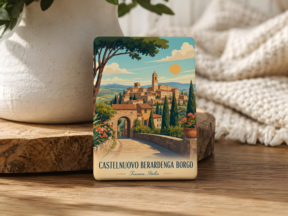 Castelnuovo Berardenga Borgo Fridge Magnet, Tuscany Italy Village Souvenir Magnet, Italian Town Travel Keepsake Magnet