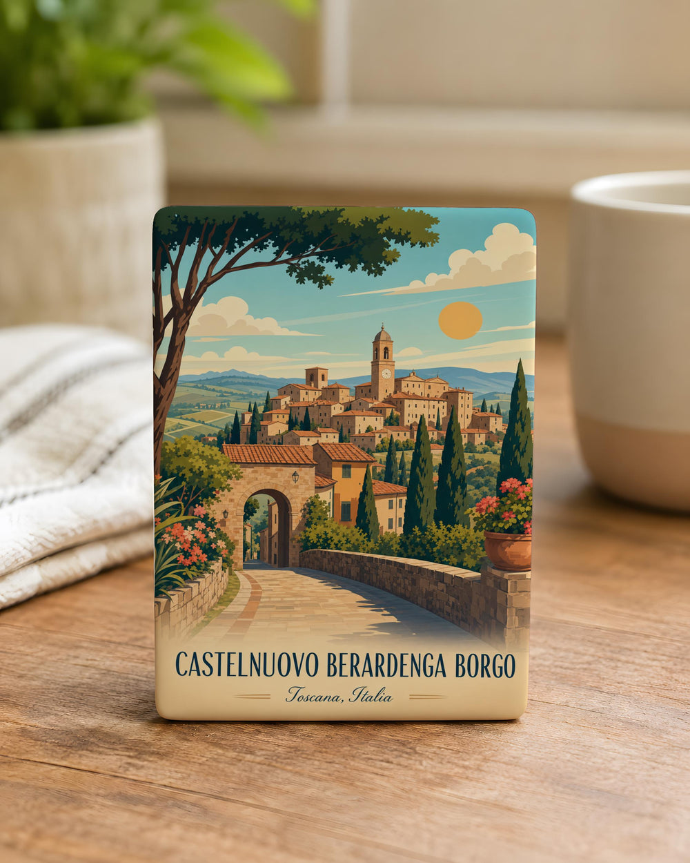 Castelnuovo Berardenga Borgo Fridge Magnet, Tuscany Italy Village Souvenir Magnet, Italian Town Travel Keepsake Magnet