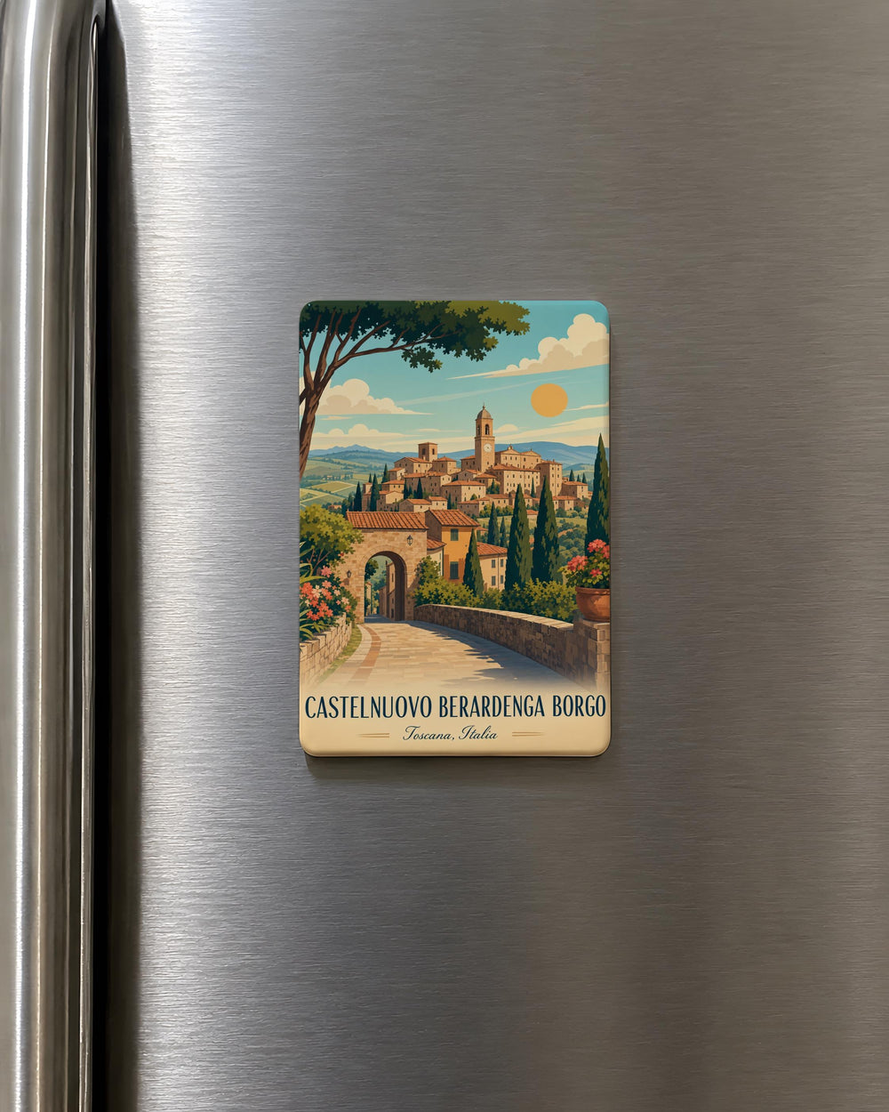 Castelnuovo Berardenga Borgo Fridge Magnet, Tuscany Italy Village Souvenir Magnet, Italian Town Travel Keepsake Magnet