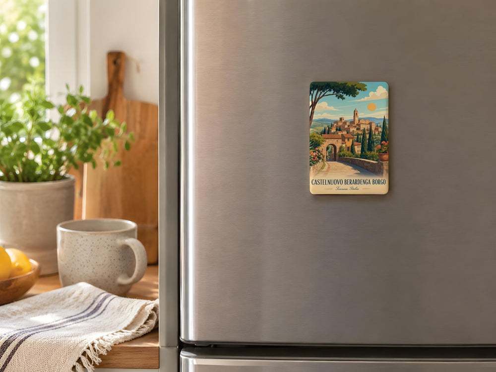 Castelnuovo Berardenga Borgo Fridge Magnet, Tuscany Italy Village Souvenir Magnet, Italian Town Travel Keepsake Magnet