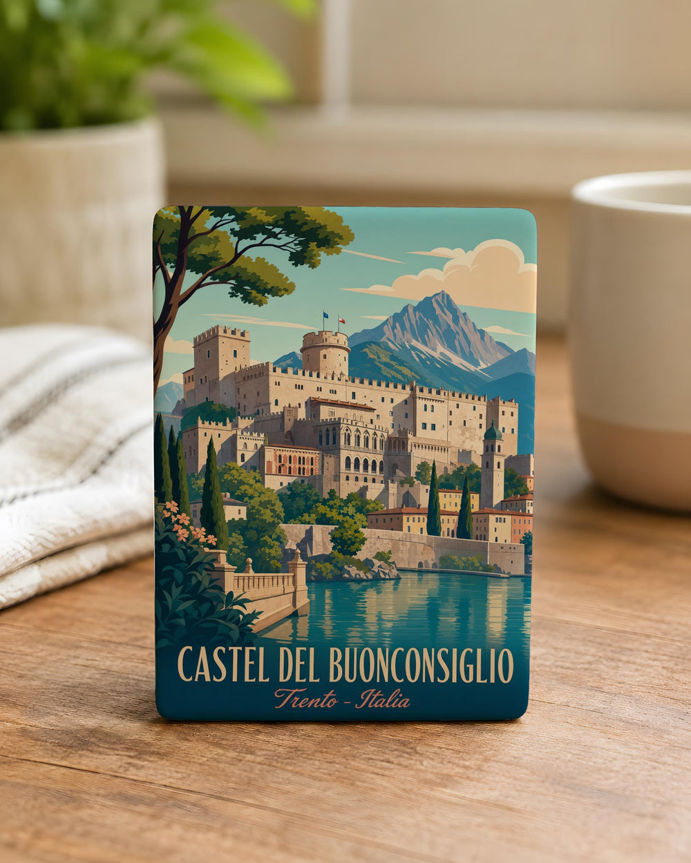 Castel del Buonconsiglio Fridge Magnet, Trento Castle Souvenir Magnet, Italy Landmark Refrigerator Magnet