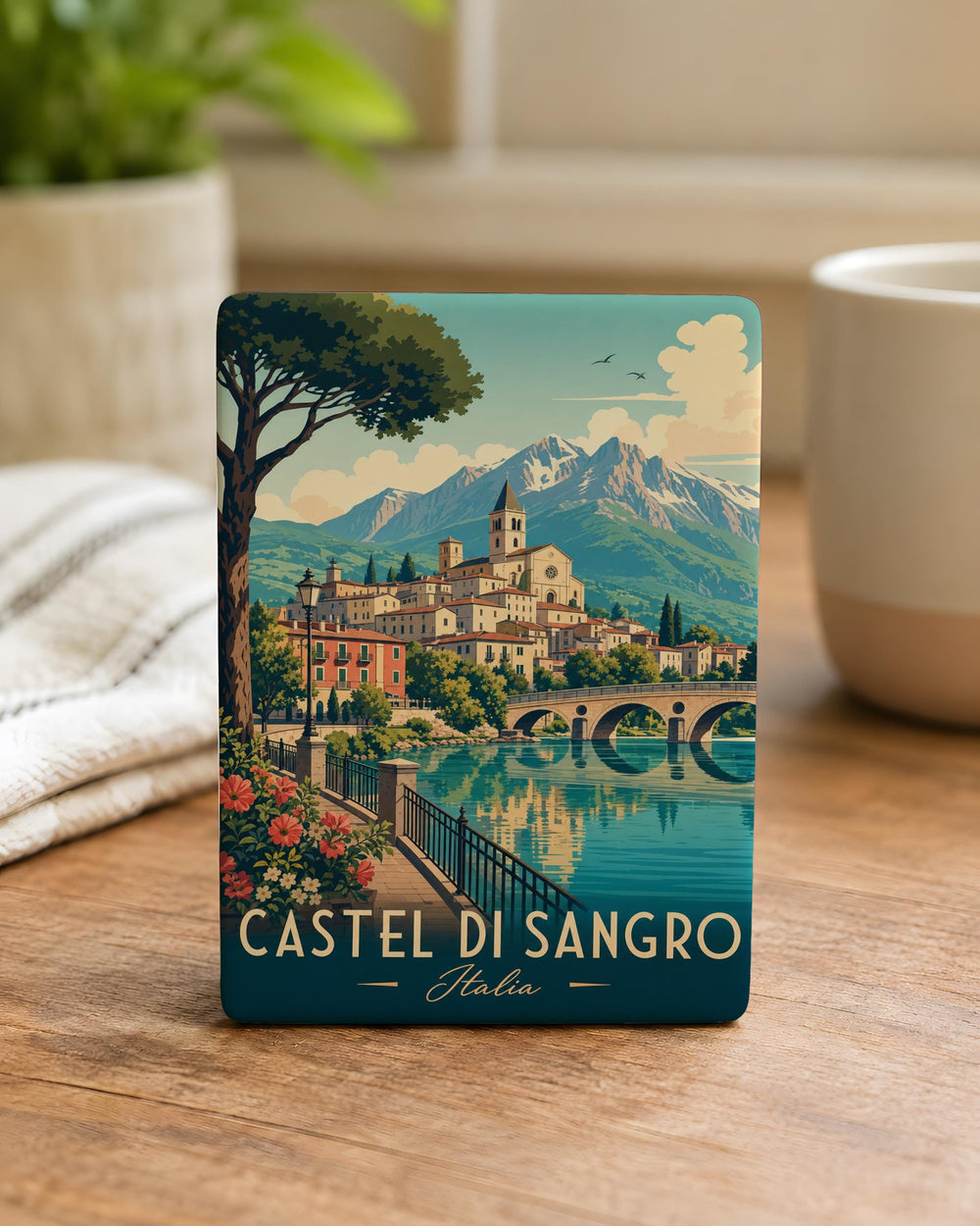 Castel di Sangro Fridge Magnet, Italy Travel Souvenir Magnet, Abruzzo Town Landmark Refrigerator Magnet Gift