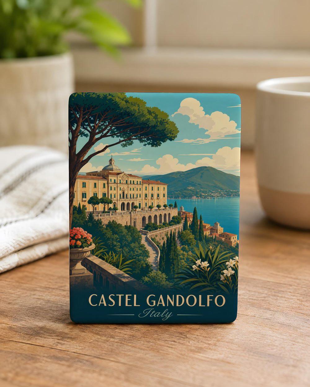 Castel Gandolfo Palace Fridge Magnet, Papal Summer Residence Souvenir Magnet, Italy Landmark Refrigerator Magnet