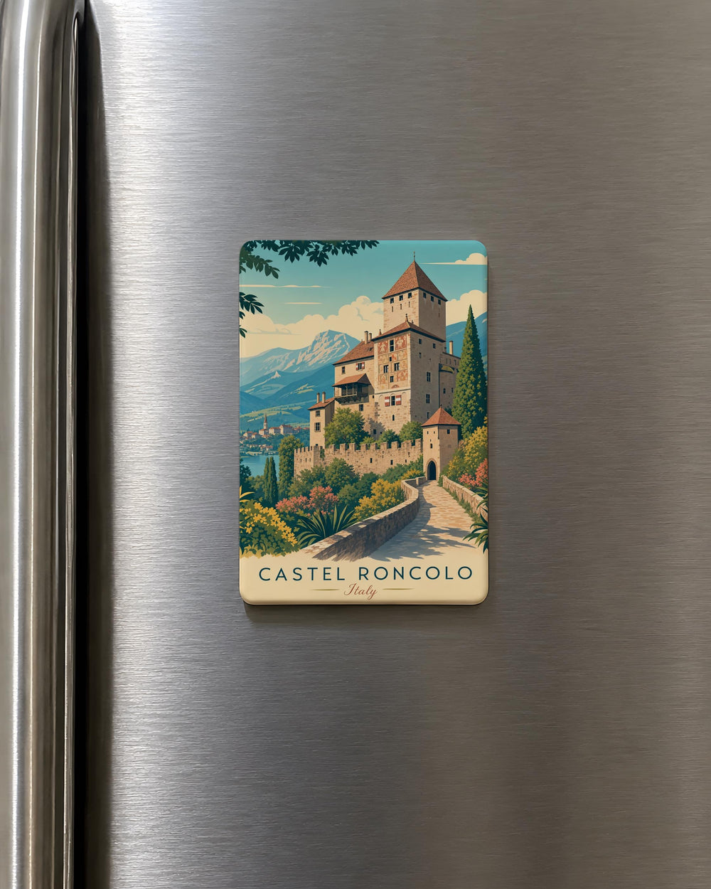 Castel Roncolo Fridge Magnet, Roncolo Castle Souvenir Magnet, Bolzano Italy Travel Keepsake Kitchen Magnet