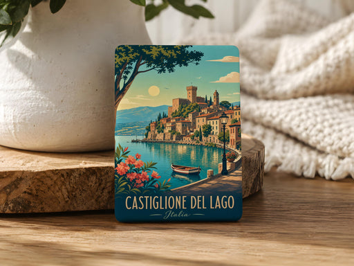 Castiglione del Lago Fridge Magnet, Italy Lake Trasimeno Town Souvenir Magnet, Umbria Travel Keepsake Magnet