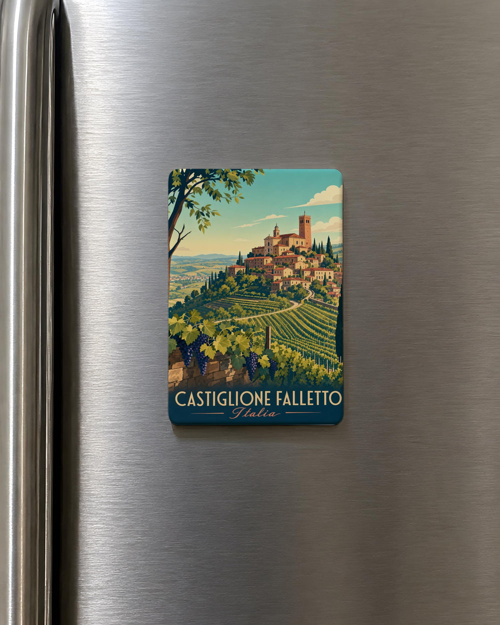 Castiglione Falletto Fridge Magnet, Castiglione Falletto Italy Souvenir Magnet, Piedmont Village Travel Keepsake Magnet