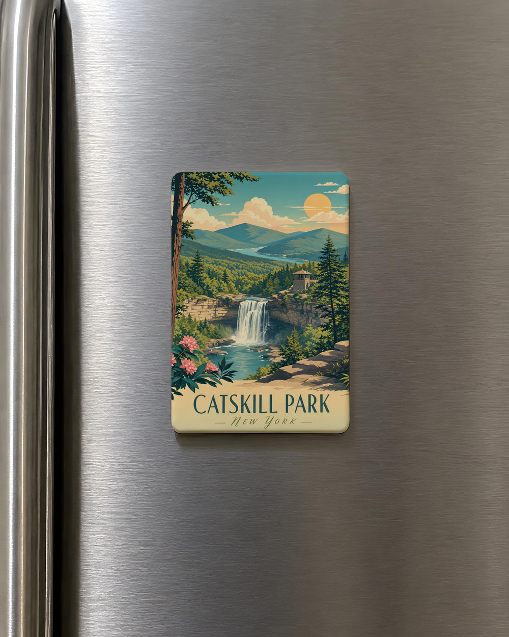 Catskill Park Fridge Magnet, Catskills New York Souvenir Magnet, Mountain Forest Park Landmark Travel Keepsake Gift