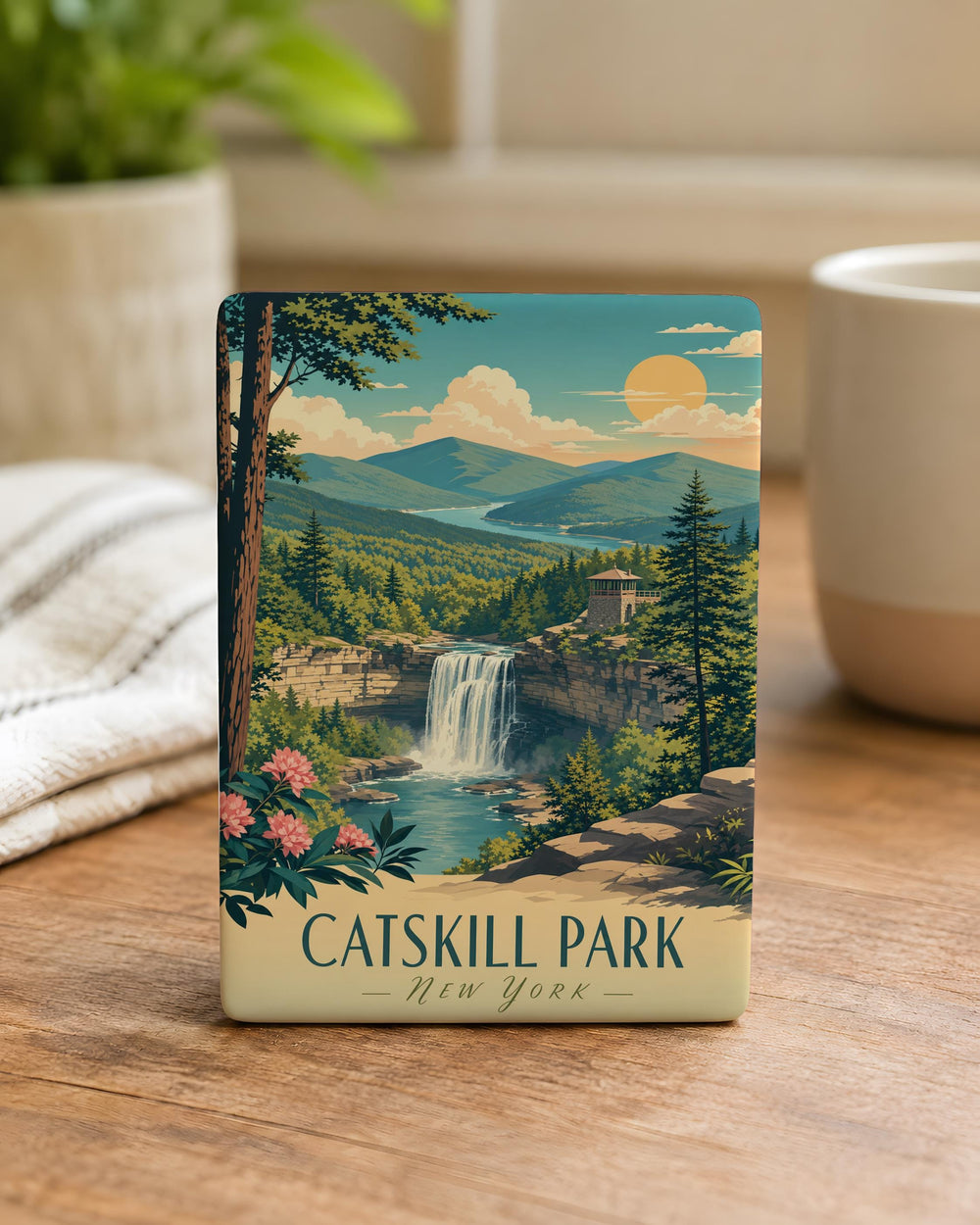 Catskill Park Fridge Magnet, Catskills New York Souvenir Magnet, Mountain Forest Park Landmark Travel Keepsake Gift