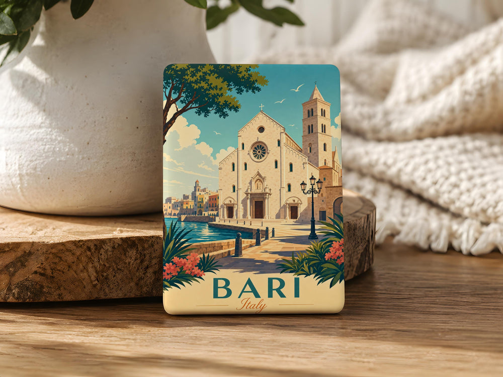 Cattedrale di Bari Fridge Magnet, Bari Cathedral Souvenir Magnet, Puglia Italy Travel Gift, Basilica San Sabino Magnet