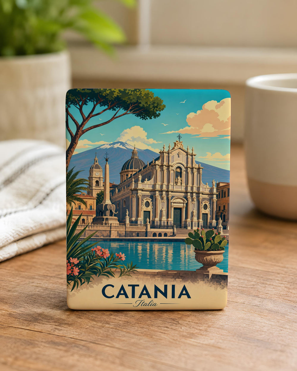 Cattedrale di Catania Fridge Magnet, Catania Sicily Cathedral Souvenir Magnet, Italy Travel Landmark Kitchen Magnet