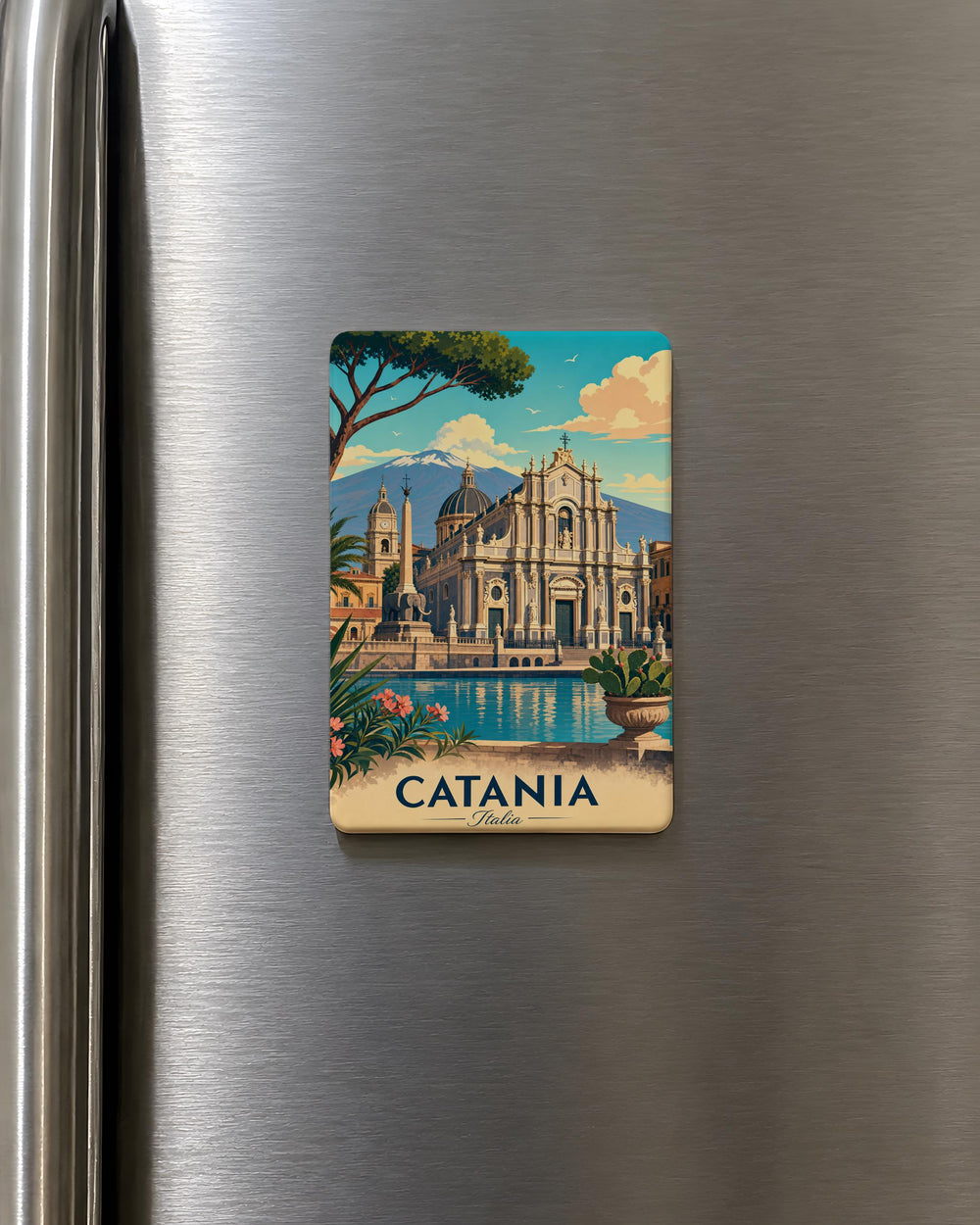 Cattedrale di Catania Fridge Magnet, Catania Sicily Cathedral Souvenir Magnet, Italy Travel Landmark Kitchen Magnet