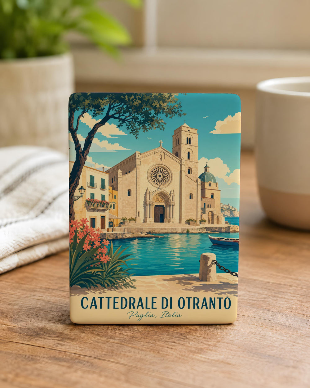 Cattedrale di Otranto Fridge Magnet, Otranto Cathedral Souvenir Magnet, Italy Travel Landmark Refrigerator Magnet