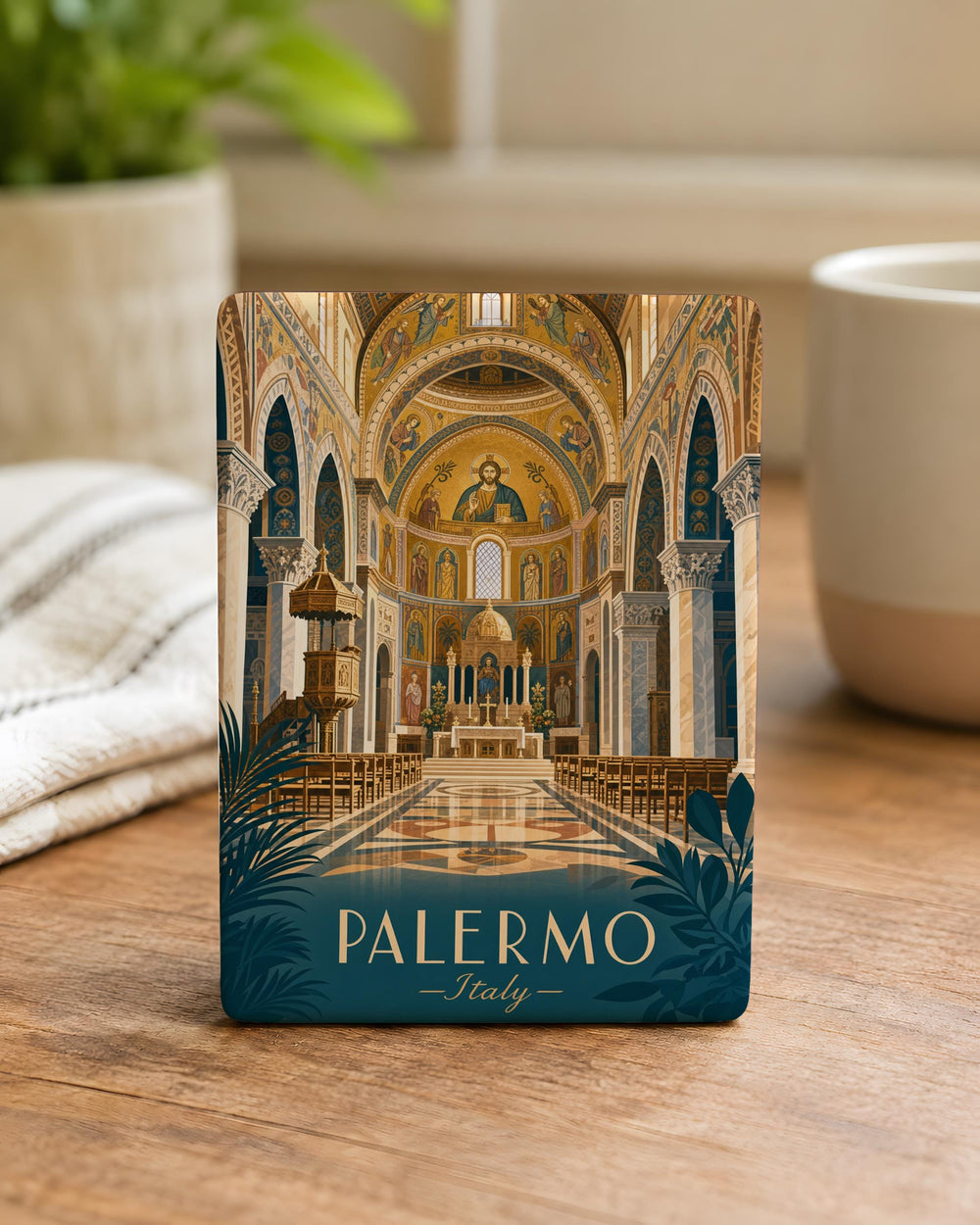 Palermo Cathedral Interior Fridge Magnet, Cattedrale di Palermo Church Inside Souvenir, Sicily Italy Travel Gift Magnet