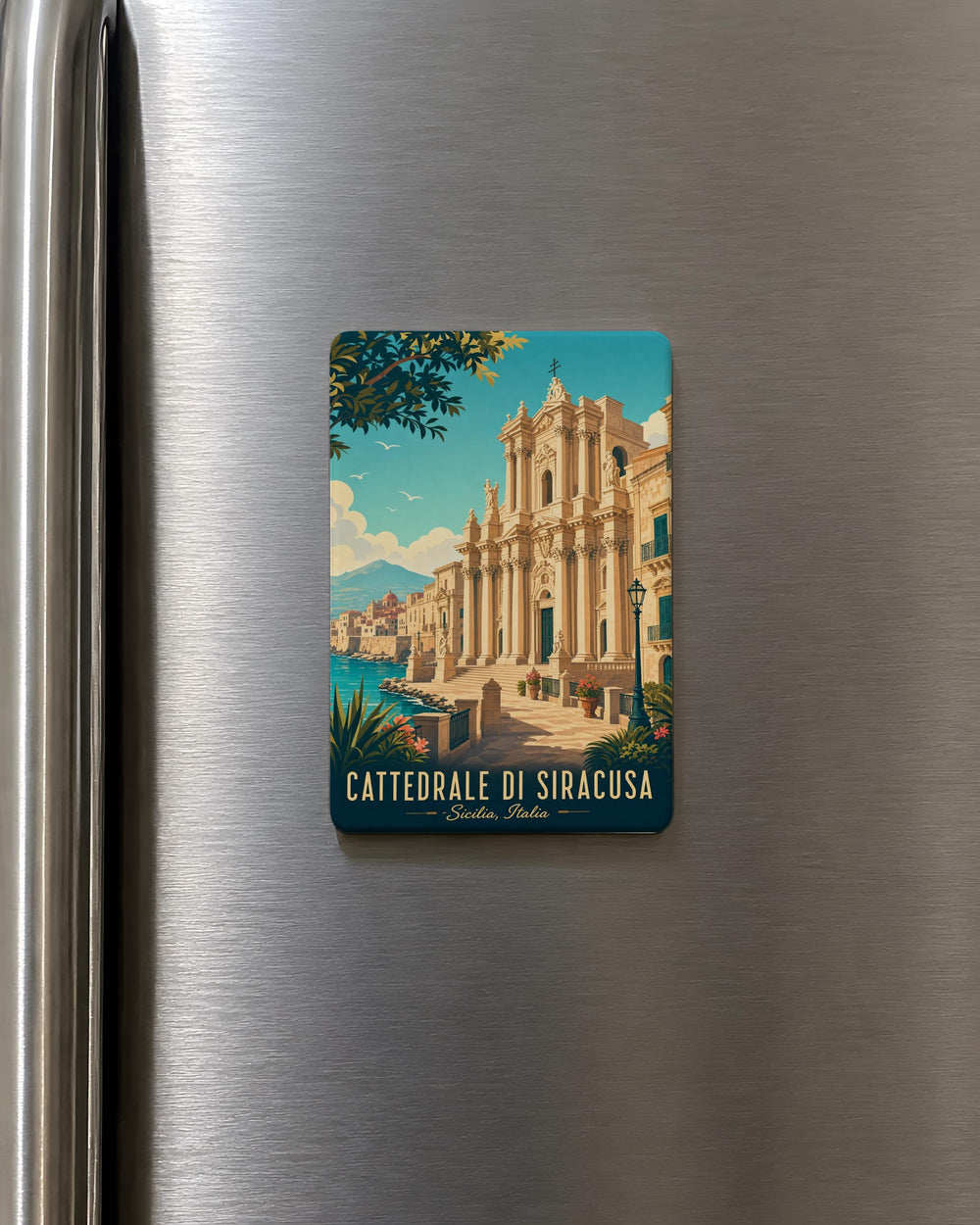 Cattedrale di Siracusa Fridge Magnet, Syracuse Cathedral Sicily Souvenir Magnet, Italian Cathedral Travel Keepsake Magnet