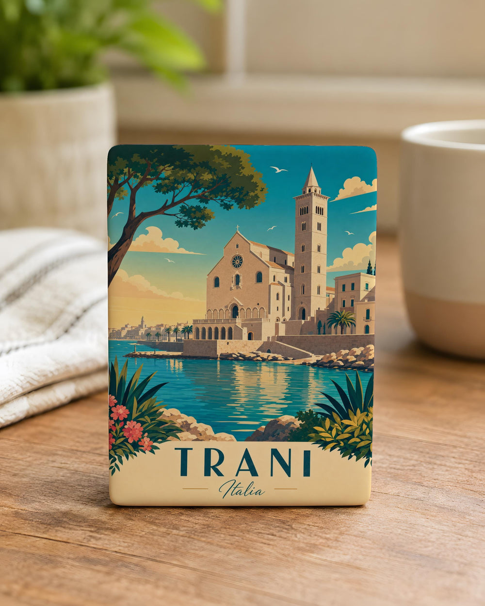 Cattedrale di Trani Fridge Magnet, Trani Cathedral Souvenir Magnet, Apulia Italy Travel Keepsake, Italian Cathedral Magnet