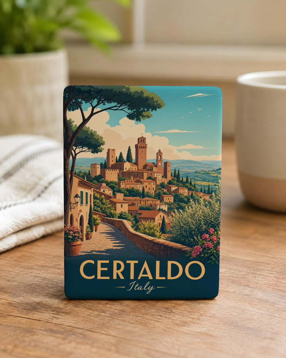 Certaldo Italy Fridge Magnet, Certaldo Tuscany Souvenir Magnet, Italian Travel Landmark Refrigerator Magnet