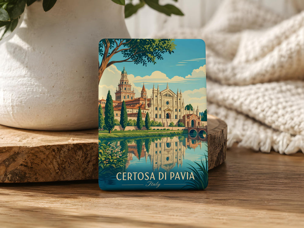 Certosa di Pavia Monastery Fridge Magnet, Italian Monastery Souvenir Magnet, Pavia Italy Travel Gift, Landmark Magnet