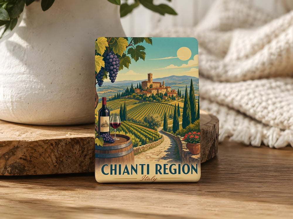 Chianti Region Fridge Magnet, Tuscany Italy Travel Souvenir, Chianti Wine Country Map Magnet, Italian Vineyard Gift