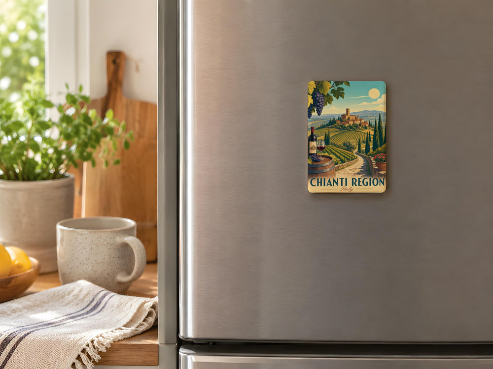 Chianti Region Fridge Magnet, Tuscany Italy Travel Souvenir, Chianti Wine Country Map Magnet, Italian Vineyard Gift