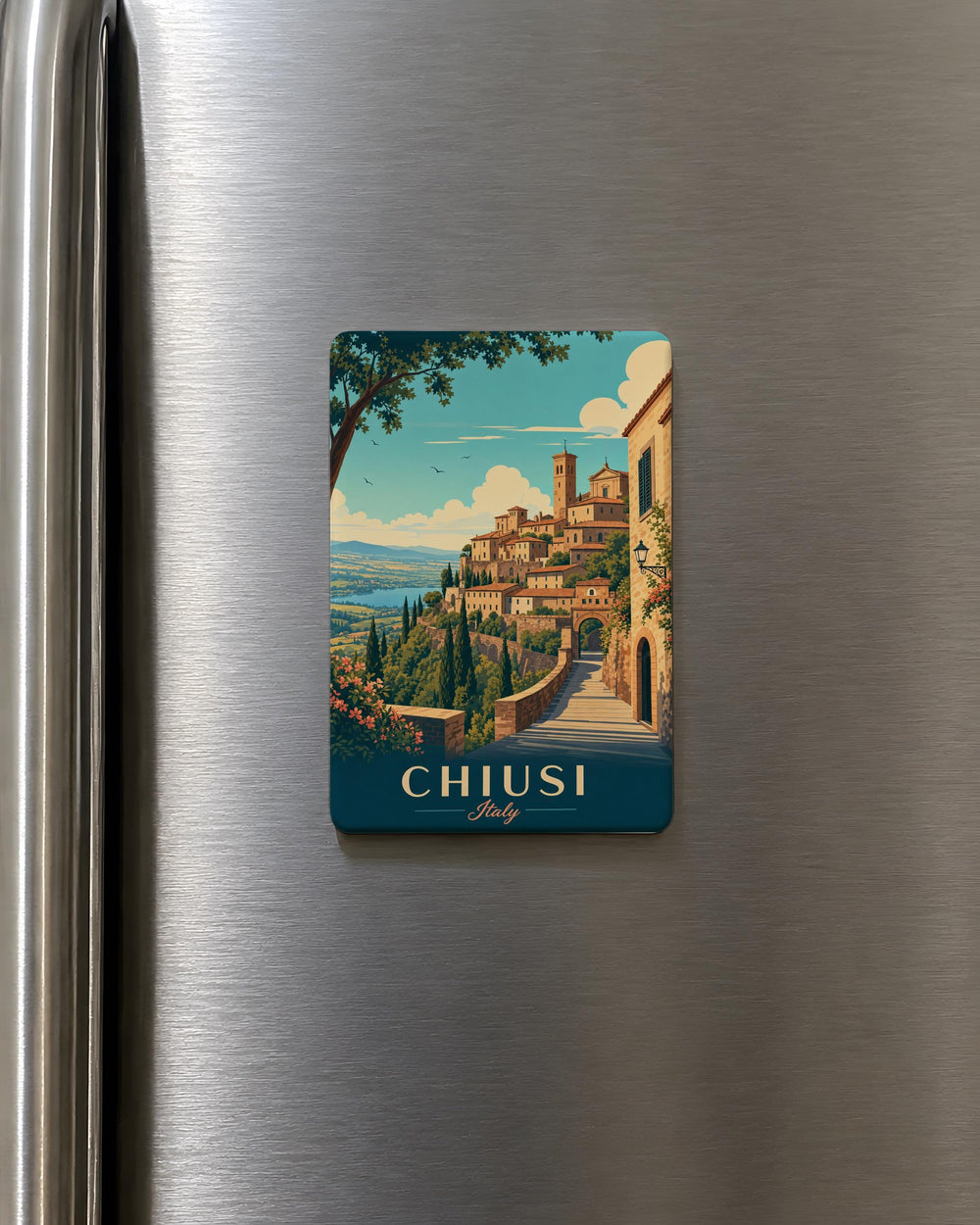 Chiusi Italy Fridge Magnet, Chiusi Tuscany Souvenir Magnet, Italian Travel Gift, Chiusi Landmark Keepsake, Italy Vacation Magnet