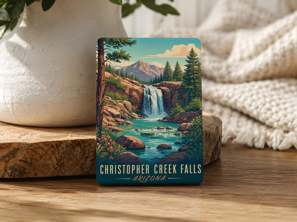 Christopher Creek Falls Fridge Magnet, Waterfall Nature Souvenir, Arizona Creekside Falls Travel Gift
