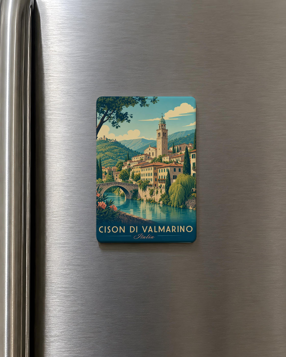 Cison di Valmarino Fridge Magnet, Italy Travel Souvenir Magnet, Cison di Valmarino Town Landmark Magnet