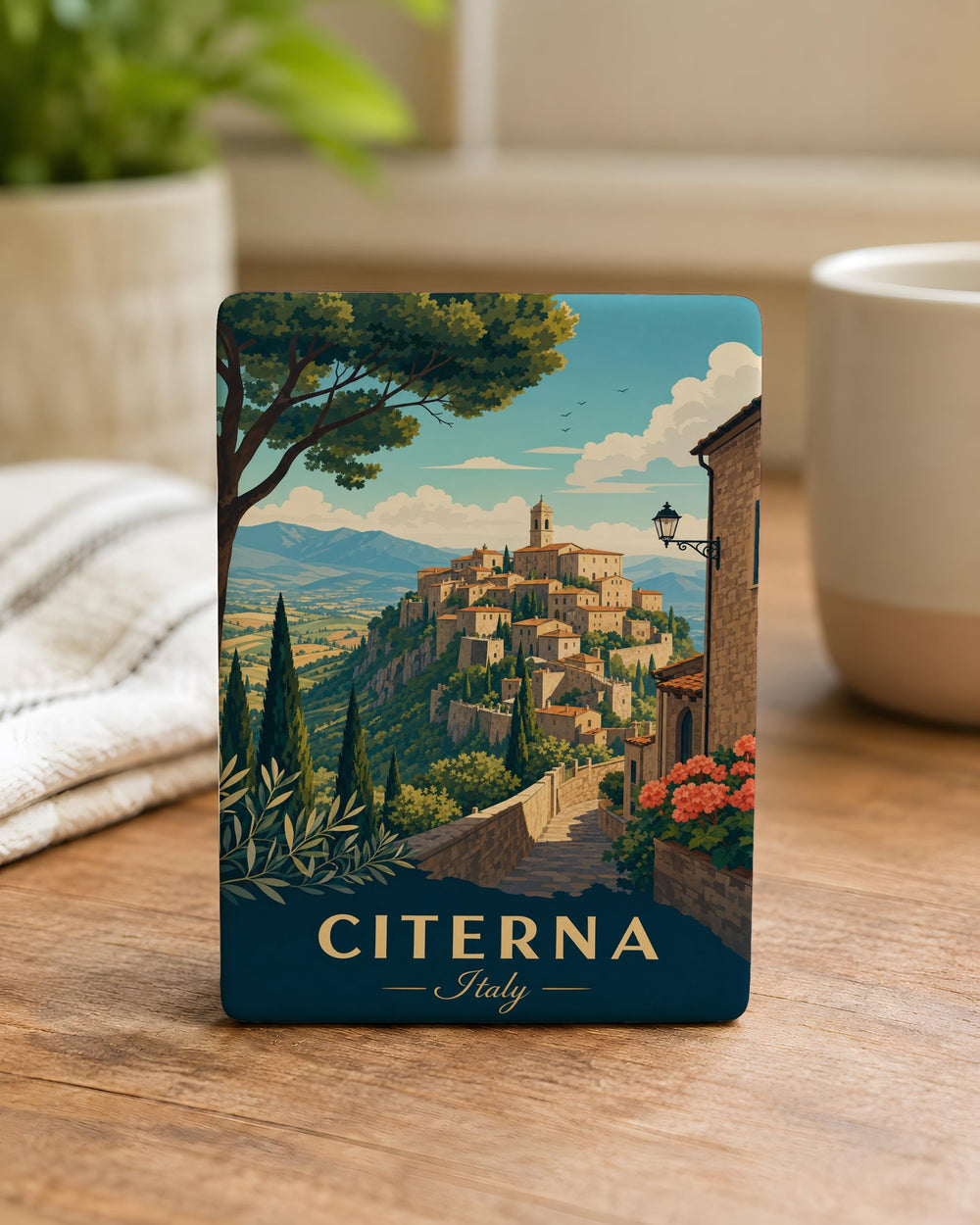 Citerna Italy Fridge Magnet, Citerna Village Souvenir Magnet, Umbria Italy Travel Gift, Italian Hill Town Keepsake Magnet
