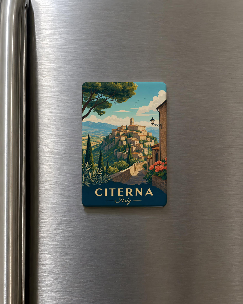 Citerna Italy Fridge Magnet, Citerna Village Souvenir Magnet, Umbria Italy Travel Gift, Italian Hill Town Keepsake Magnet