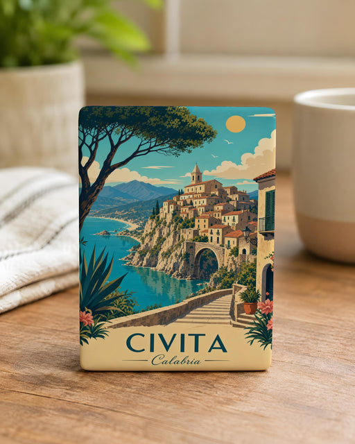 Civita Calabria Italy Fridge Magnet, Civita Village Souvenir Magnet, Calabria Travel Gift, Italian Town Landmark Magnet