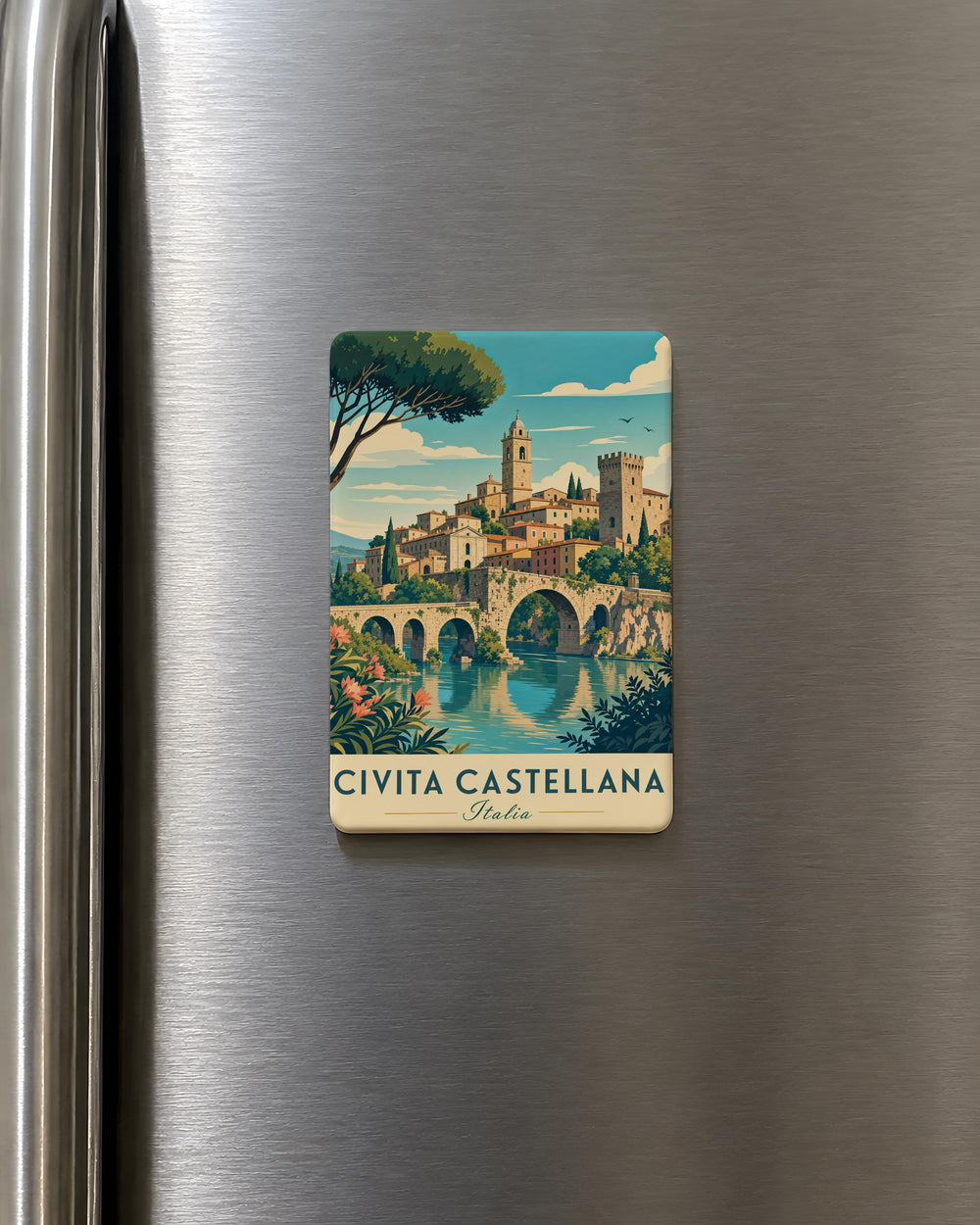 Civita Castellana Italy Fridge Magnet, Civita Castellana Travel Souvenir Magnet, Lazio Landmark Refrigerator Magnet