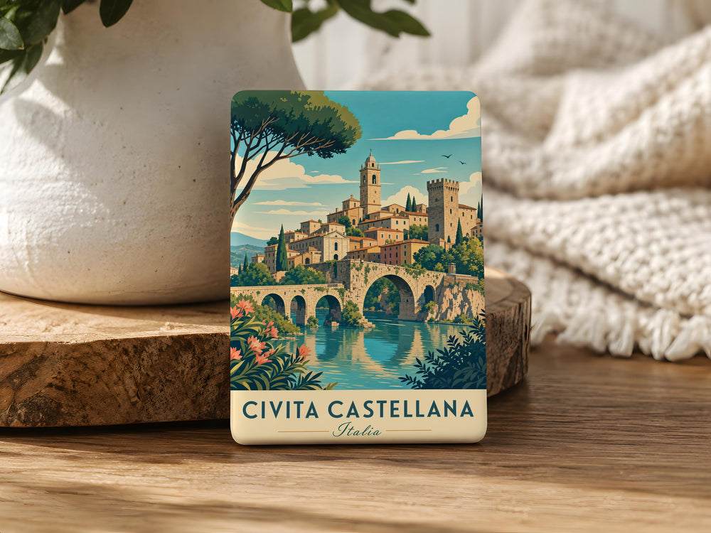 Civita Castellana Italy Fridge Magnet, Civita Castellana Travel Souvenir Magnet, Lazio Landmark Refrigerator Magnet