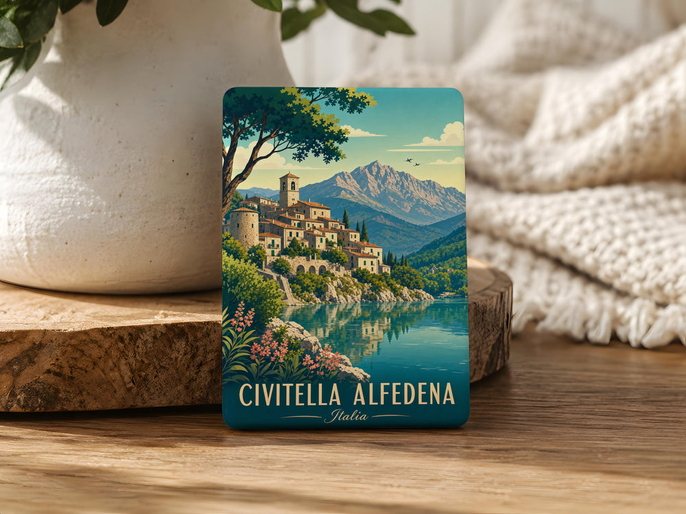 Civitella Alfedena Italy Fridge Magnet, Abruzzo Mountain Village Souvenir Magnet, Italian Travel Keepsake Gift