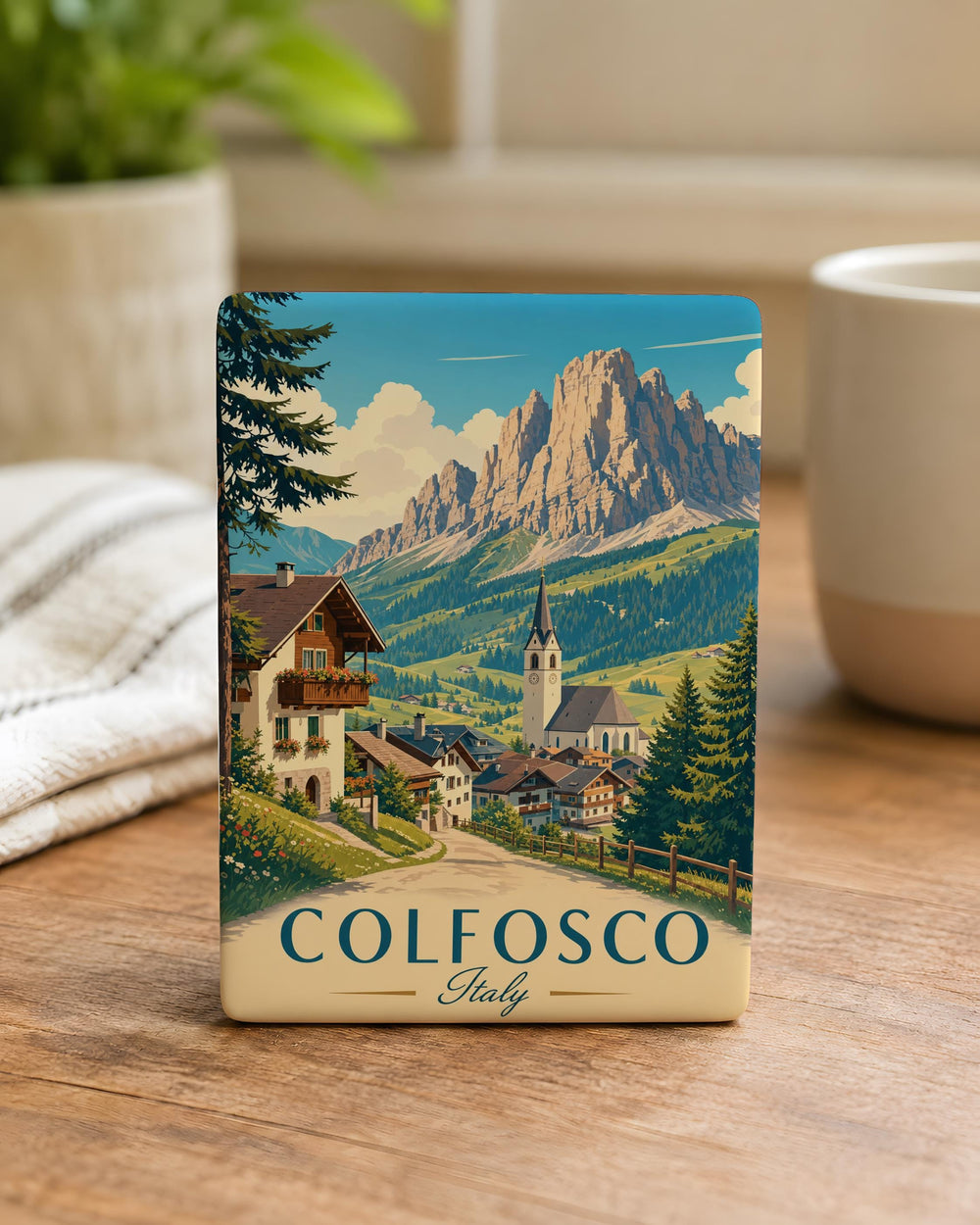 Colfosco Italy Fridge Magnet, Dolomites Mountain Village Souvenir, South Tyrol Travel Keepsake, Italian Alps Gift