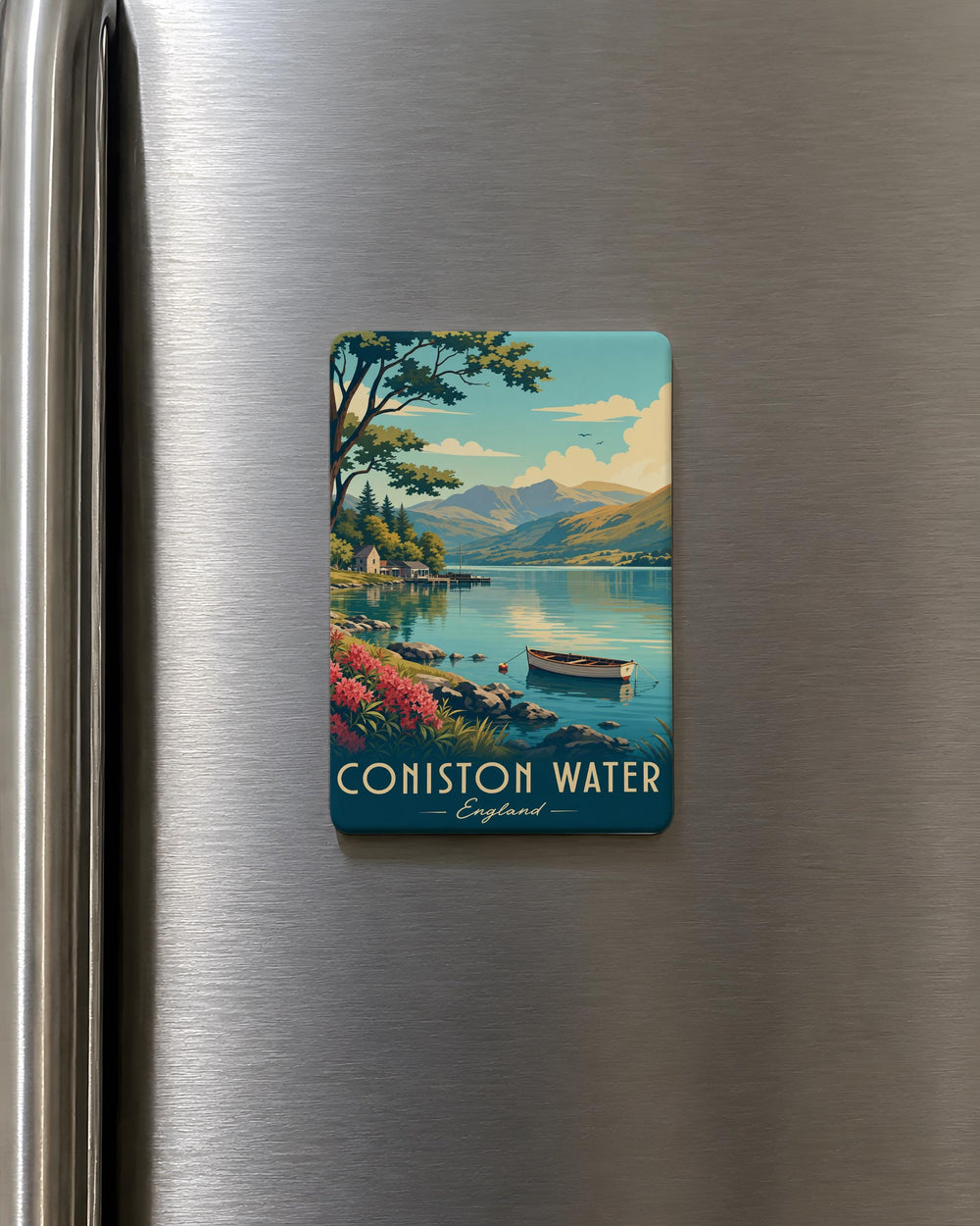 Coniston Water Fridge Magnet, Lake District England Souvenir Magnet, Coniston Lake Travel Gift, Scenic Landscape Magnet