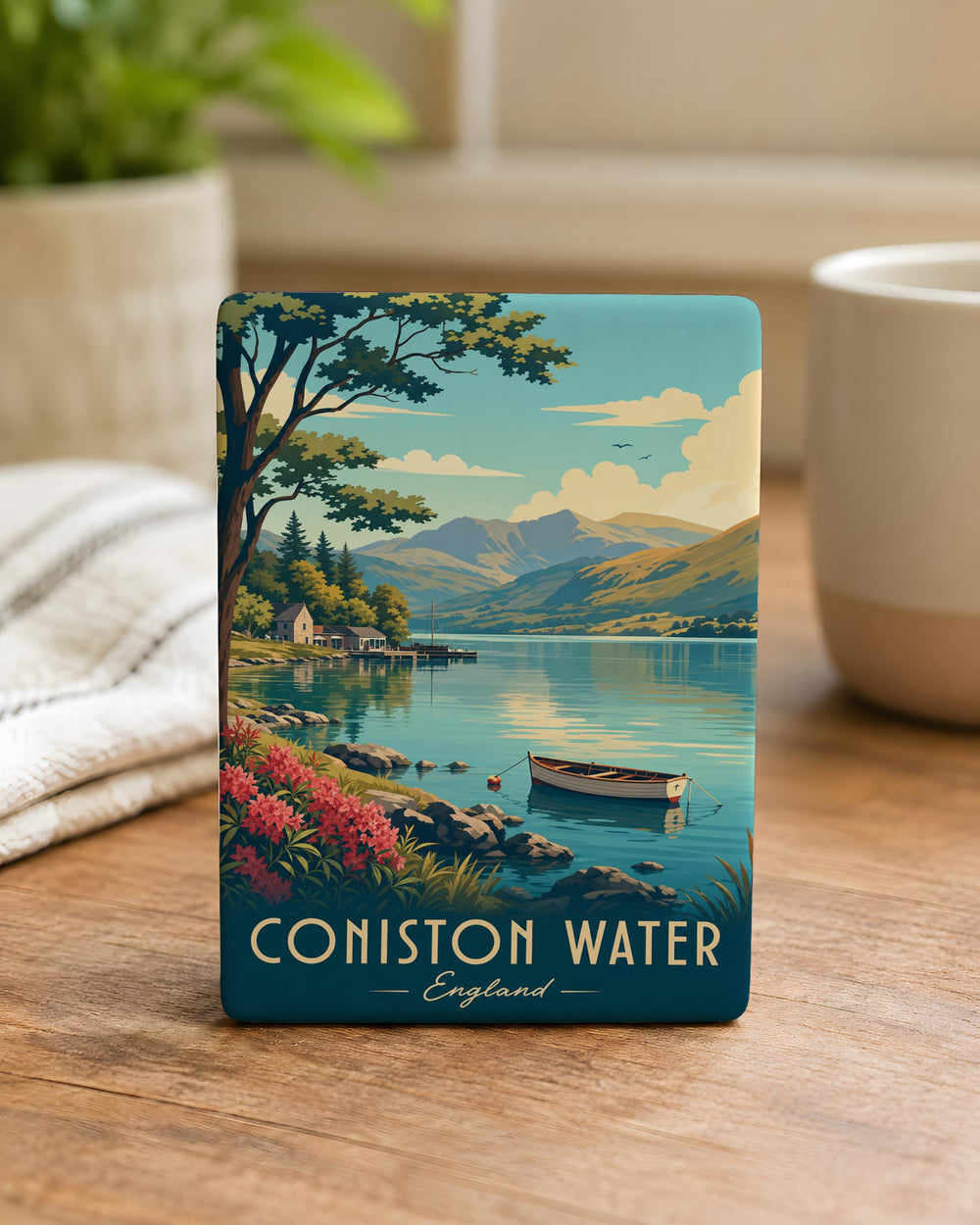 Coniston Water Fridge Magnet, Lake District England Souvenir Magnet, Coniston Lake Travel Gift, Scenic Landscape Magnet