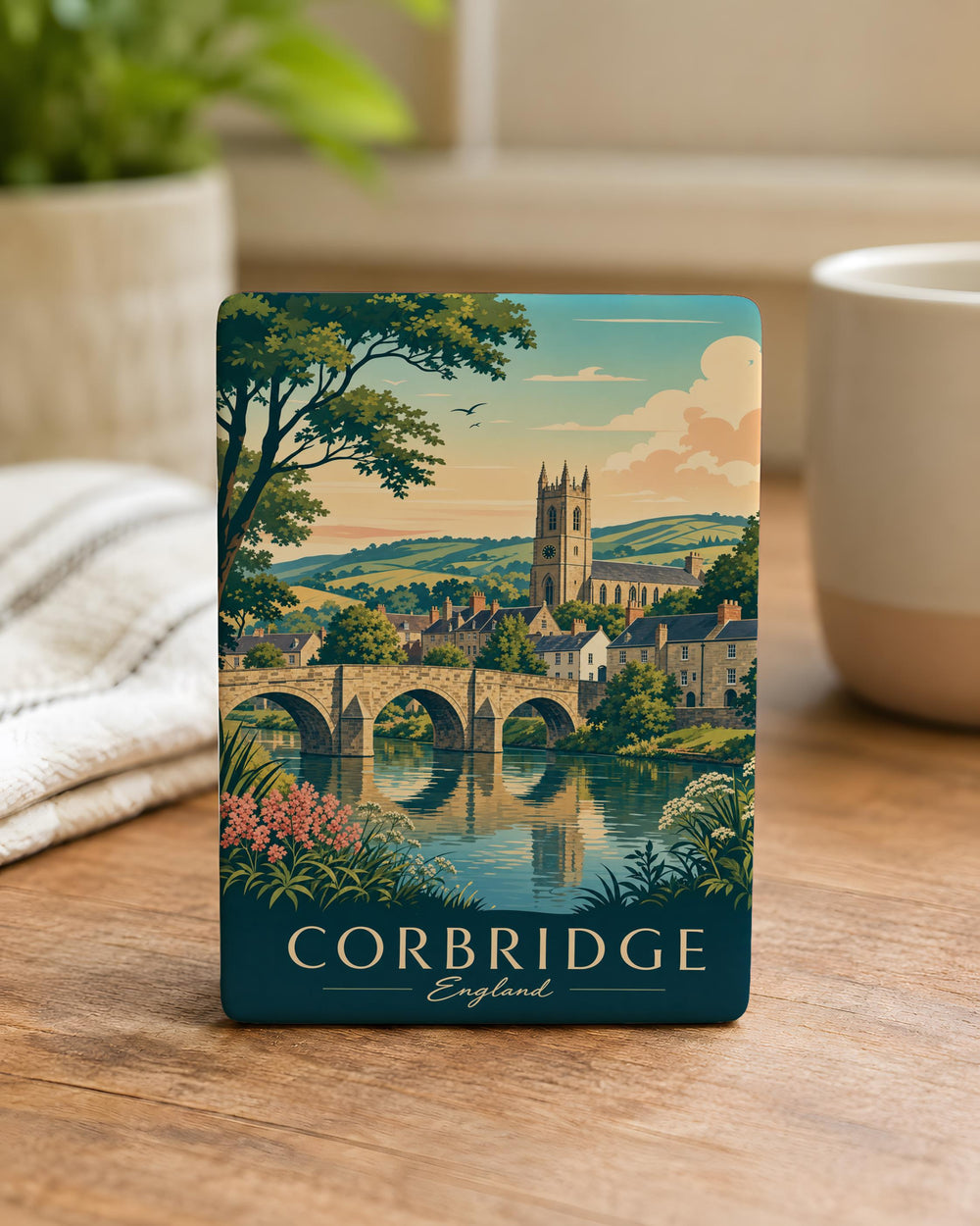 Corbridge England Fridge Magnet, Corbridge Village Souvenir Magnet, Northumberland Travel Gift, UK Landmark Keepsake Magnet