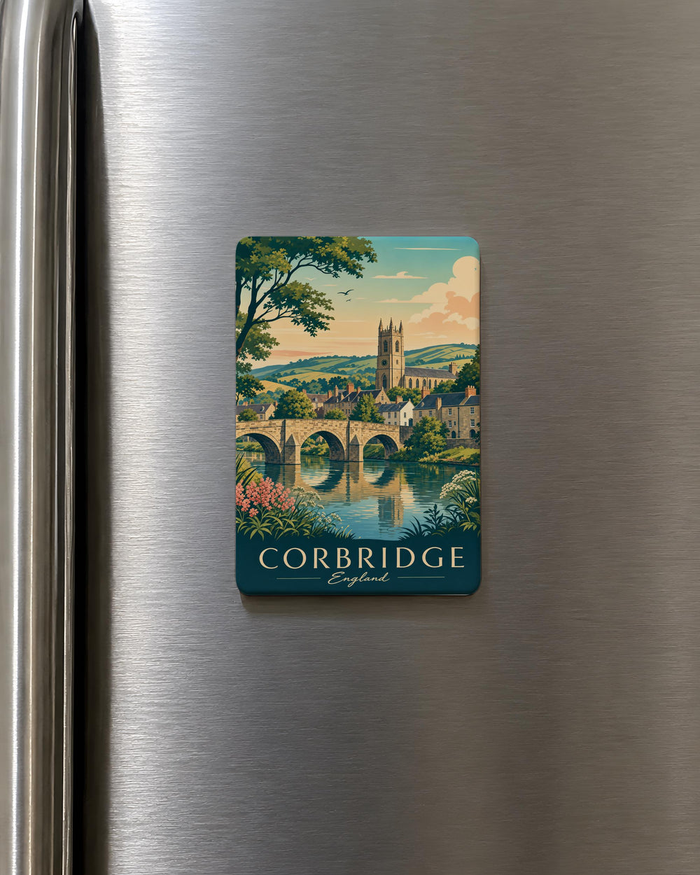 Corbridge England Fridge Magnet, Corbridge Village Souvenir Magnet, Northumberland Travel Gift, UK Landmark Keepsake Magnet