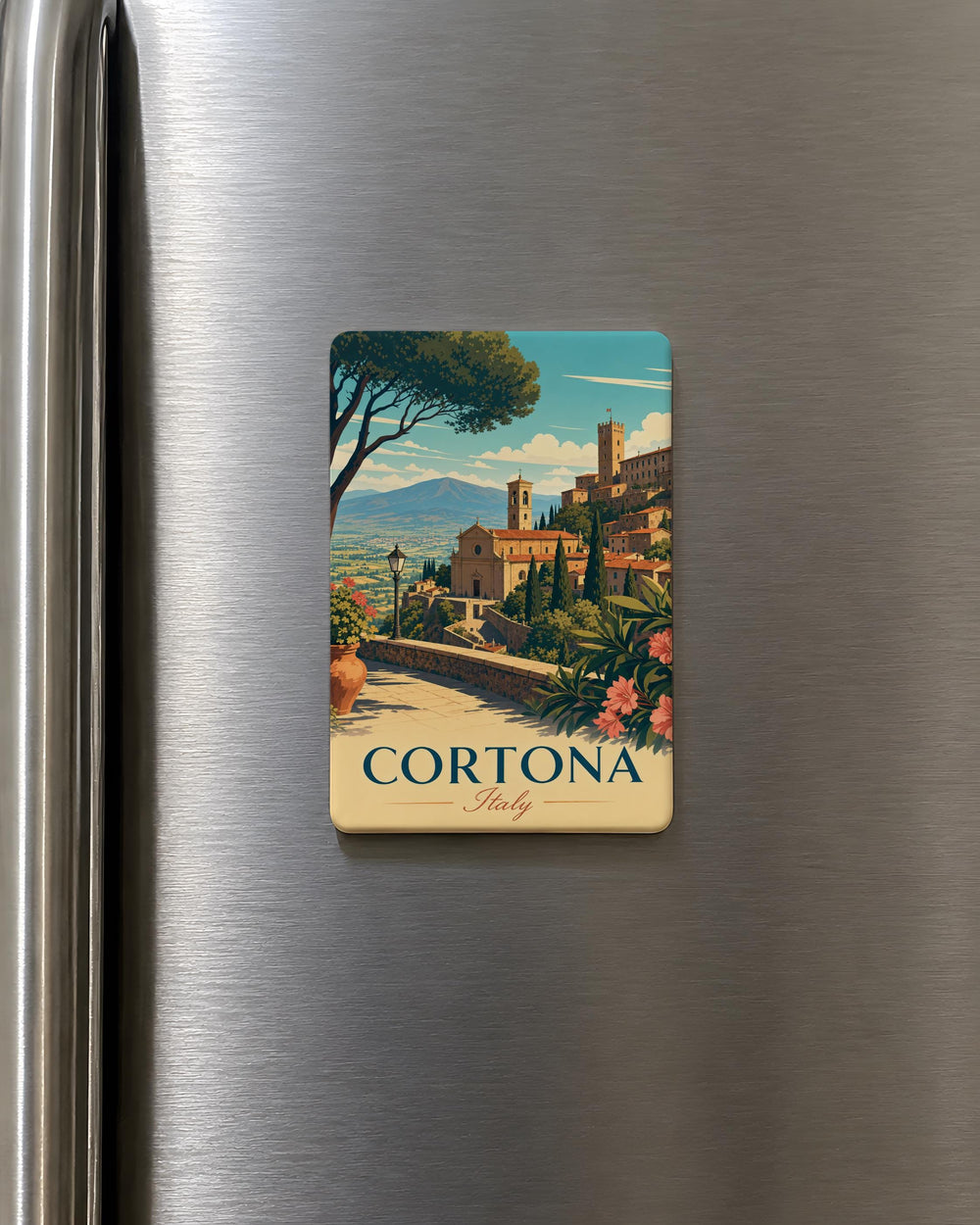 Cortona Town Italy Fridge Magnet, Tuscan Hill Town Travel Souvenir Magnet, Cortona Vacation Keepsake Magnet